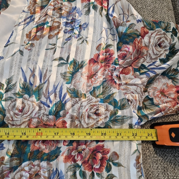 Vintage Victorias Secret Sheer Floral Strip Sleep Shirt Sz Medium Button Down - Picture 6 of 11